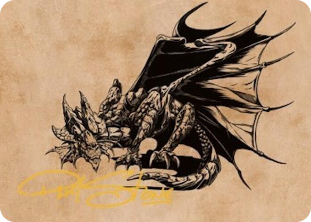 0052 Ancient Copper Dragon Art Card (52/81) (Gold-Stamped Signature) S Art Series: Commander Legends: Battle for Baldur's Gate