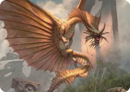 0028 Ancient Gold Dragon Art Card (28/81) S Art Series: Commander Legends: Battle for Baldur's Gate