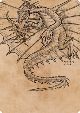 0044 Ancient Gold Dragon Art Card (44/81) S Art Series: Commander Legends: Battle for Baldur's Gate