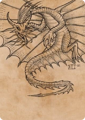 0044 Ancient Gold Dragon Art Card (44/81) S Art Series: Commander Legends: Battle for Baldur's Gate