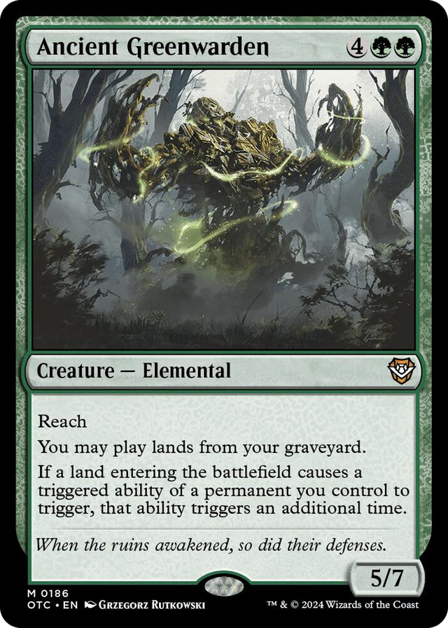 0186 Ancient Greenwarden M Commander: Outlaws of Thunder Junction