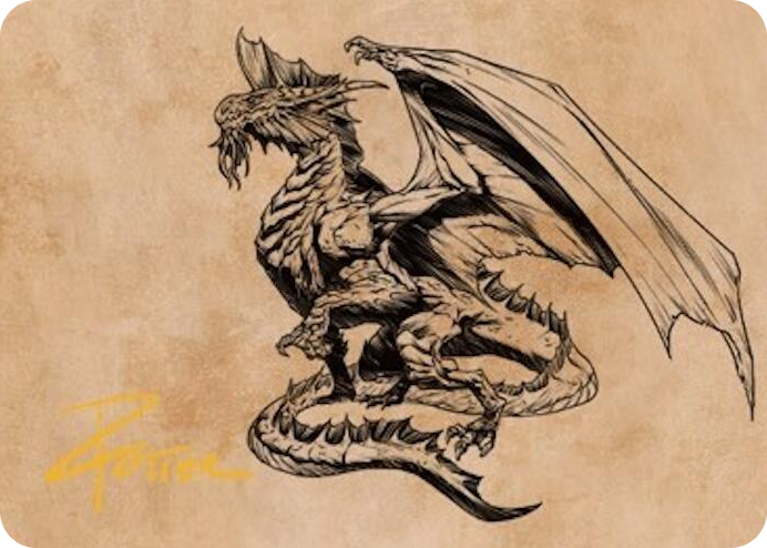 0047 Ancient Silver Dragon Art Card (47/81) (Gold-Stamped Signature) S Art Series: Commander Legends: Battle for Baldur's Gate