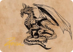 0047 Ancient Silver Dragon Art Card (47/81) (Gold-Stamped Signature) S Art Series: Commander Legends: Battle for Baldur's Gate