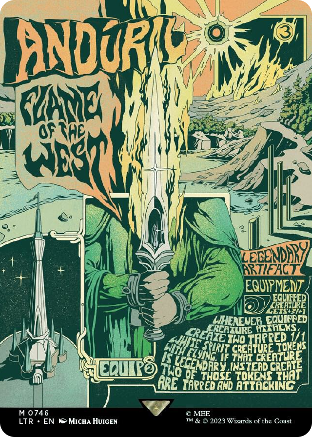 Anduril, Flame of the West (Borderless Poster) #746 M - Universes Beyond: The Lord of the Rings: Tales of Middle-earth Pokemon card