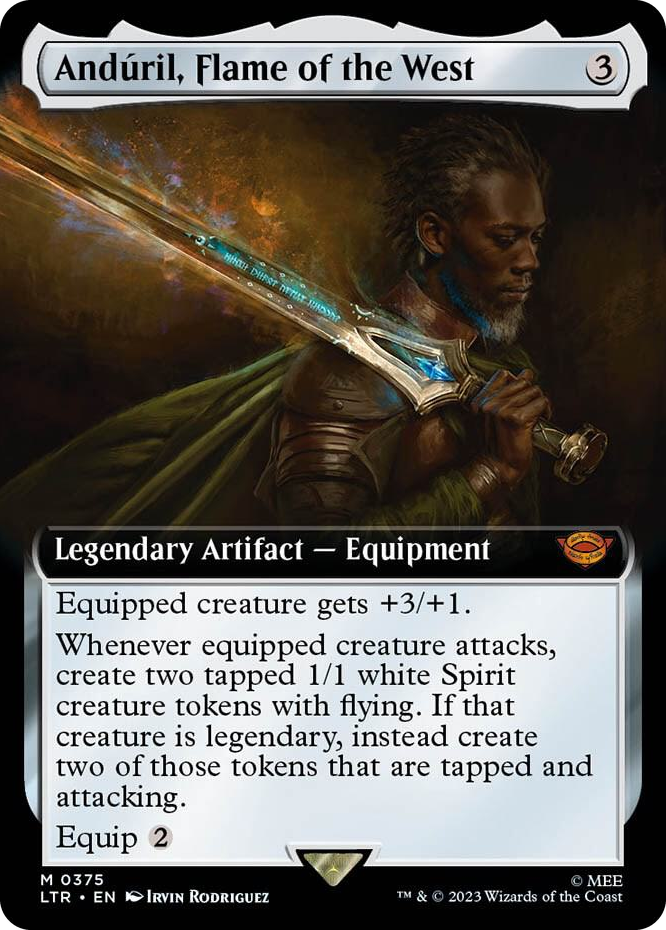 Anduril, Flame of the West (Extended Art) #375 M - Universes Beyond: The Lord of the Rings: Tales of Middle-earth Pokemon card