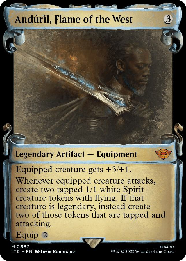 Anduril, Flame of the West (Showcase Scrolls) #687 M - Universes Beyond: The Lord of the Rings: Tales of Middle-earth Pokemon card