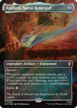 0080 Anduril, Narsil Reforged (Borderless) (Surge Foil) M The Hobbit: Eternal-Legal