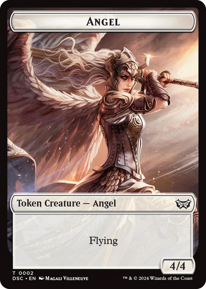 Angel // Glimmer Double-Sided Token #2 T - Commander: Duskmourn: House of Horror Pokemon card