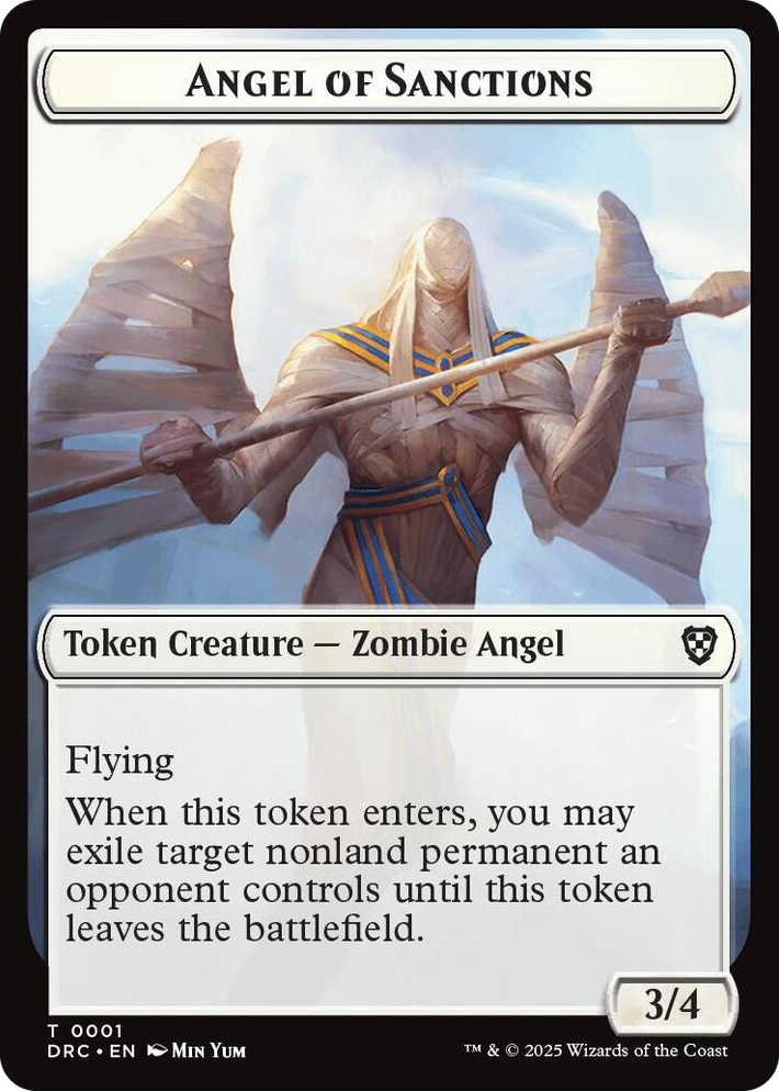 0001 Angel of Sanctions // Zombie (0003) Double-Sided Token T Commander: Aetherdrift