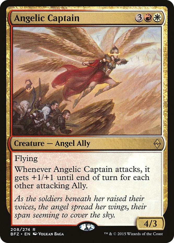 Angelic Captain #208 R - Battle for Zendikar Pokemon card