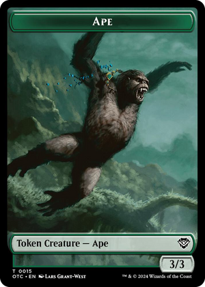 0015 Ape // Shark Double-Sided Token T Commander: Outlaws of Thunder Junction