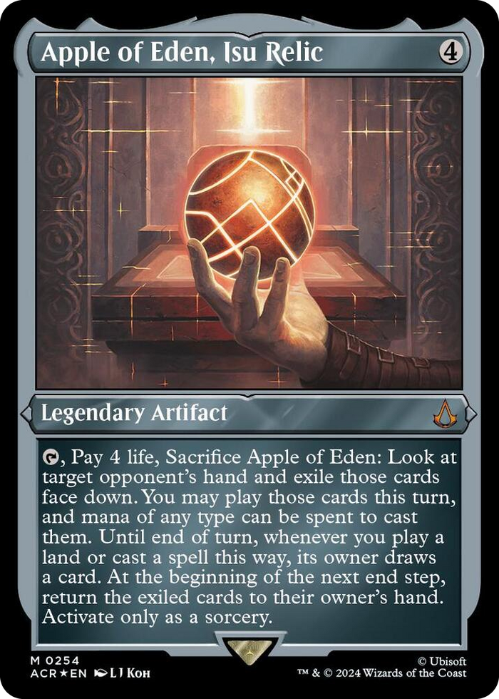Apple of Eden, Isu Relic (Foil Etched) #254 M - Universes Beyond: Assassin's Creed Pokemon card