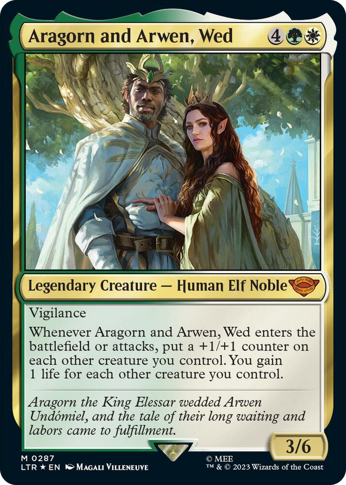 Aragorn and Arwen, Wed #287 M - Universes Beyond: The Lord of the Rings: Tales of Middle-earth Pokemon card