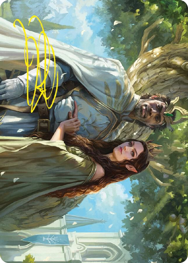 Aragorn and Arwen, Wed Art Card (Gold-Stamped Signature) #33 S - Art Series: Universes Beyond: The Lord of the Rings: Tales of Middle-earth Pokemon card