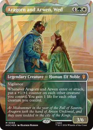 0068 Aragorn and Arwen, Wed (Borderless) (Surge Foil) M The Hobbit: Eternal-Legal