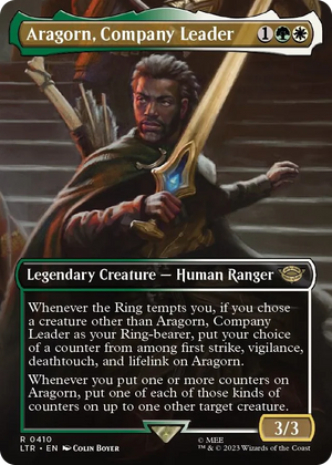 0410 Aragorn, Company Leader (Borderless) R Universes Beyond: The Lord of the Rings: Tales of Middle-earth