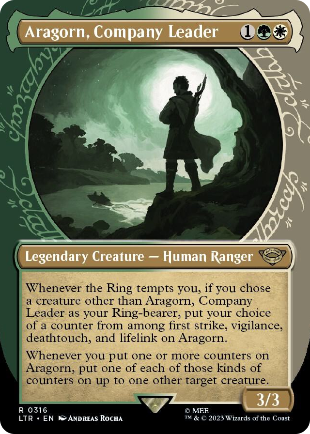 Aragorn, Company Leader (Showcase) #316 R - Universes Beyond: The Lord of the Rings: Tales of Middle-earth Pokemon card