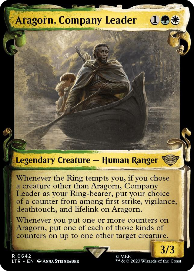 Aragorn, Company Leader (Showcase Scrolls) #642 R - Universes Beyond: The Lord of the Rings: Tales of Middle-earth Pokemon card