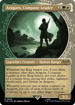 0808 Aragorn, Company Leader (Showcase) (Surge Foil) R Universes Beyond: The Lord of the Rings: Tales of Middle-earth