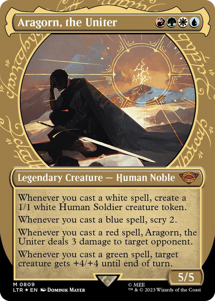 0809 Aragorn, the Uniter (Showcase) (Surge Foil) M Universes Beyond: The Lord of the Rings: Tales of Middle-earth
