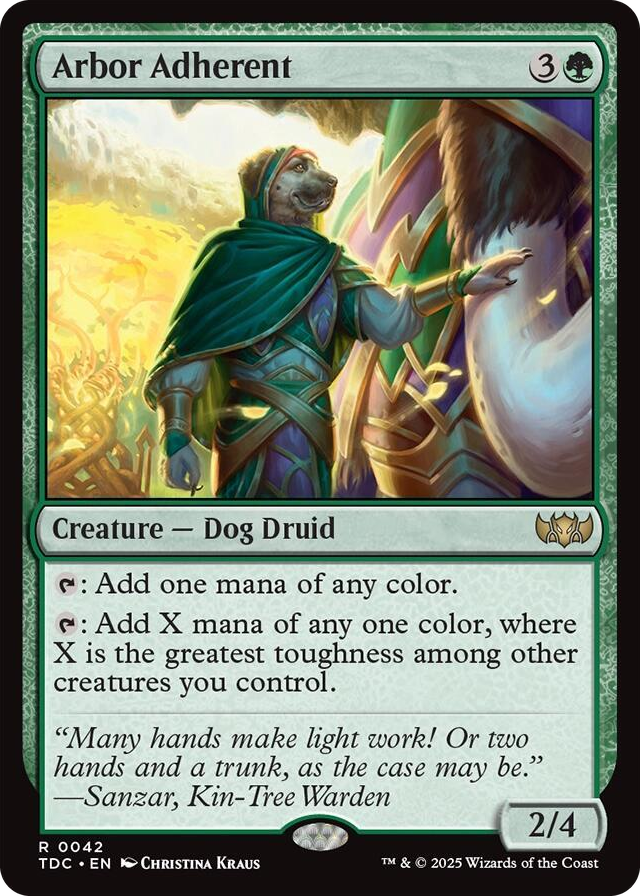 Arbor Adherent #42 R - Commander: Tarkir: Dragonstorm Pokemon card