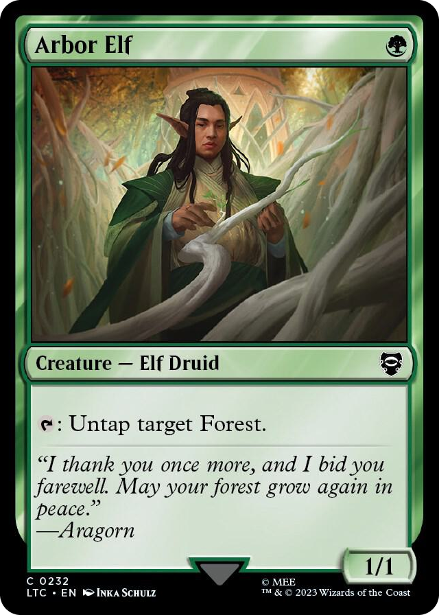 Arbor Elf #232 C - Commander: The Lord of the Rings: Tales of Middle-earth Pokemon card