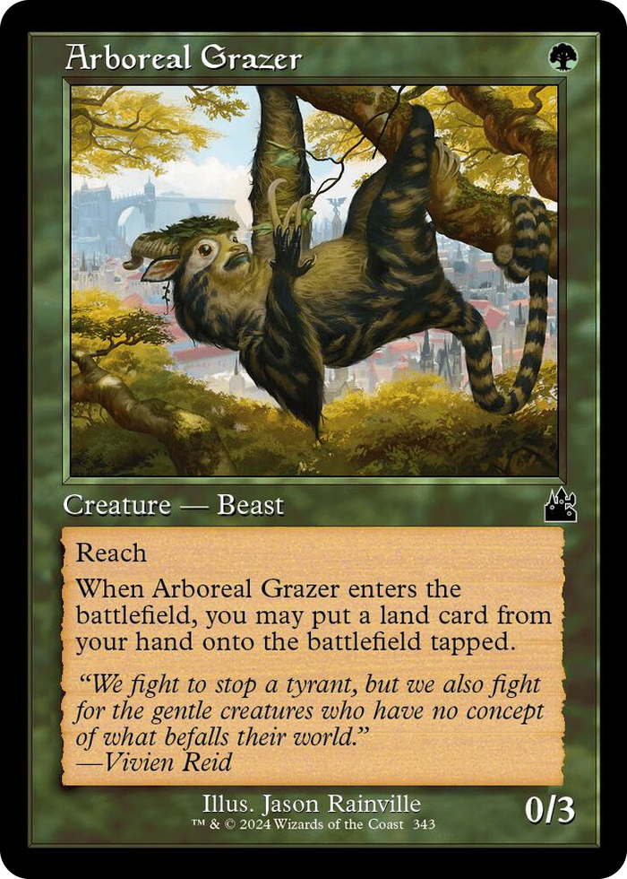 Arboreal Grazer (Retro Frame) #343 C - Ravnica Remastered Pokemon card
