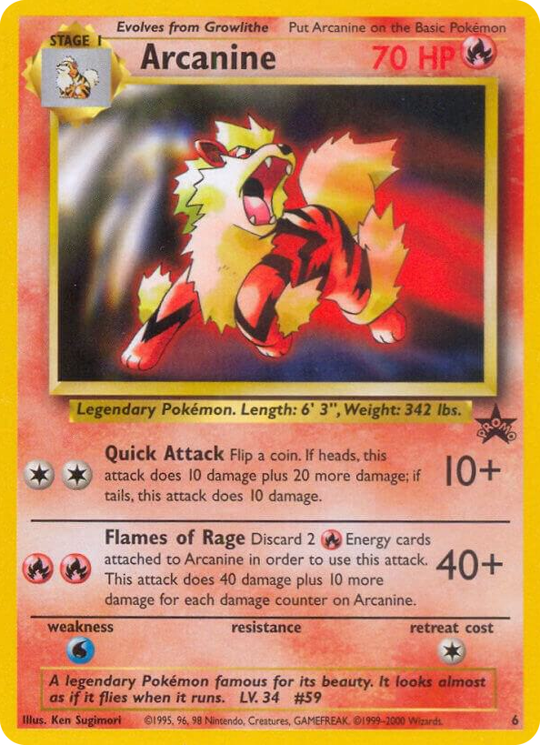 0006 Arcanine Promo WoTC Promo