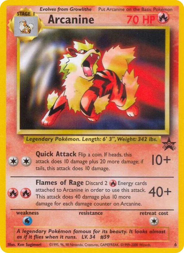 0006 Arcanine Promo WoTC Promo
