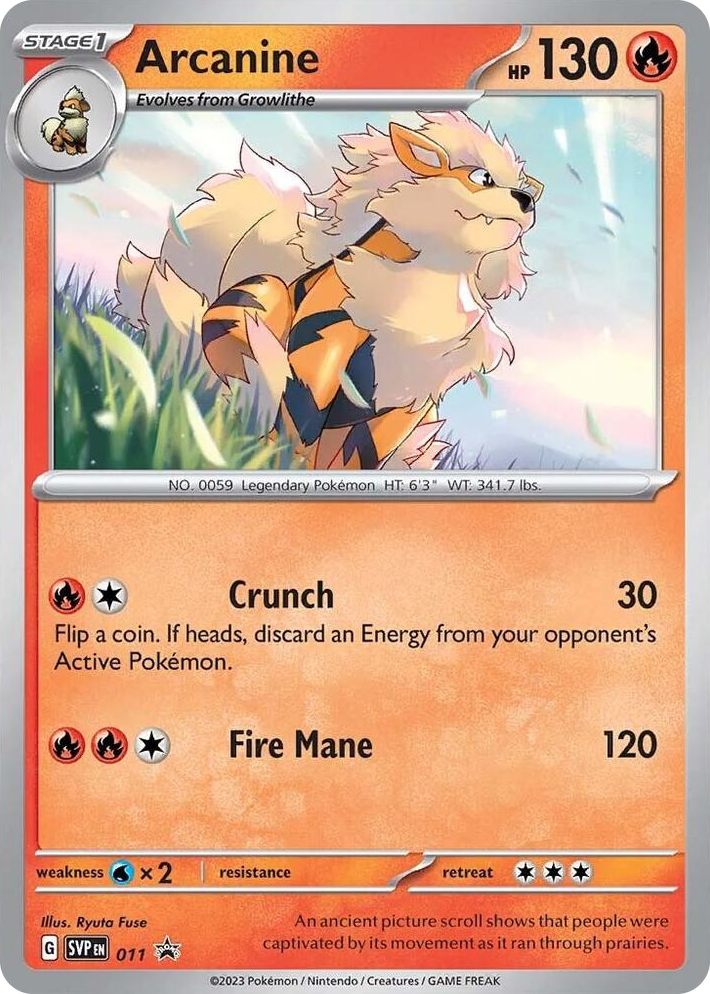 0011 Arcanine - 011 Promo Scarlet & Violet Promo Cards