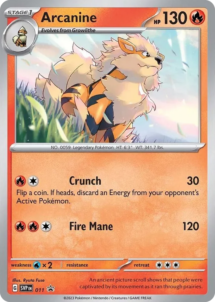 0011 Arcanine - 011 Promo Scarlet & Violet Promo Cards