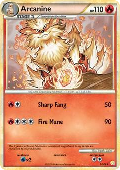 0001 Arcanine - 1/123 (HeartGold & SoulSilver) Rare Deck Exclusives