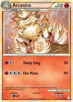 0001 Arcanine - 1/123 (HeartGold & SoulSilver) Rare Deck Exclusives