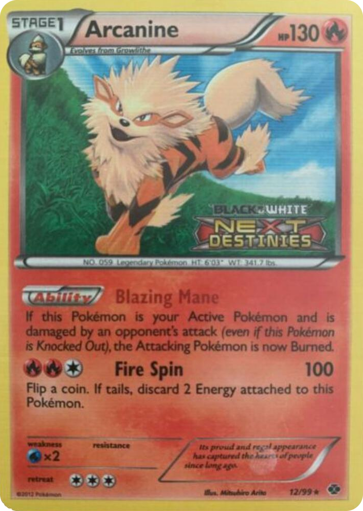0012 Arcanine - 12/99 (Prerelease) Promo Black and White Promos