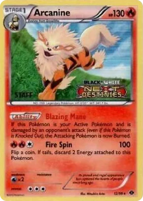 0012 Arcanine - 12/99 (Prerelease) [Staff] Promo Black and White Promos