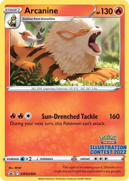 0304 Arcanine (Illustration Contest 2022) Promo Sword & Shield Promo Cards