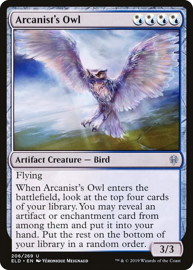 0206 Arcanist's Owl U Throne of Eldraine