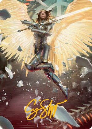 0001 Archangel Elspeth Art Card (Gold-Stamped Signature) S Art Series: March of the Machine