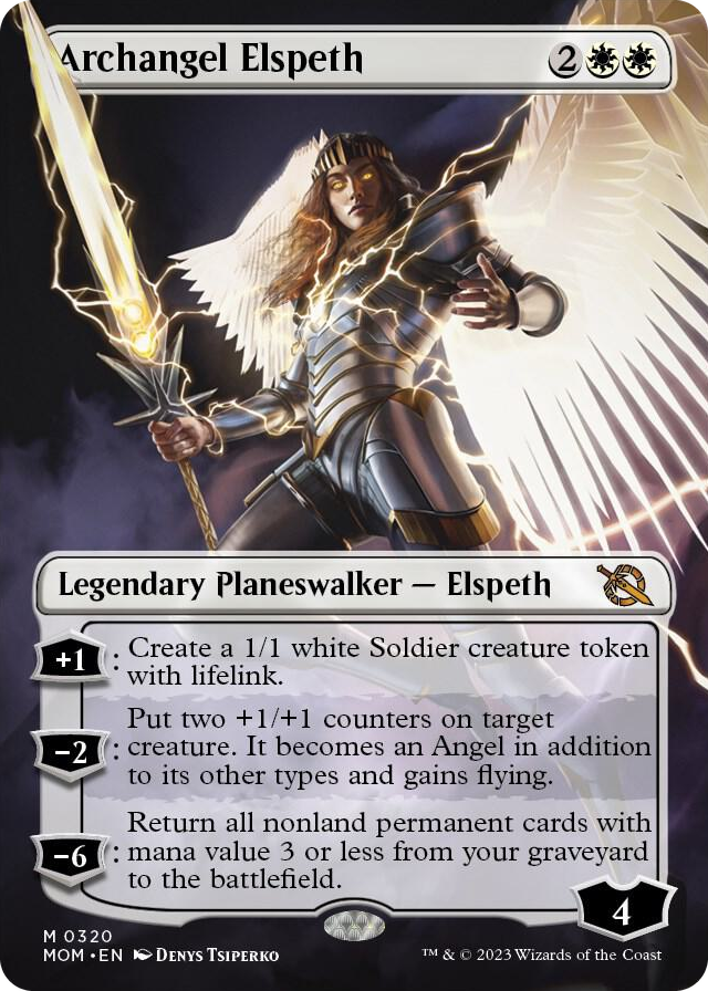 Archangel Elspeth (Borderless) #320 M - March of the Machine Pokemon card