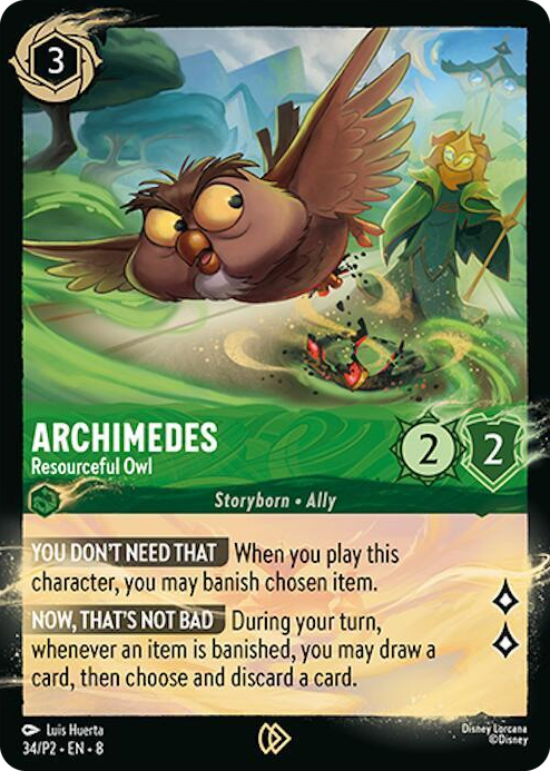 0034 Archimedes - Resourceful Owl Promo Disney Lorcana Promo Cards