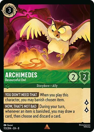 0113 Archimedes - Resourceful Owl Rare Reign of Jafar