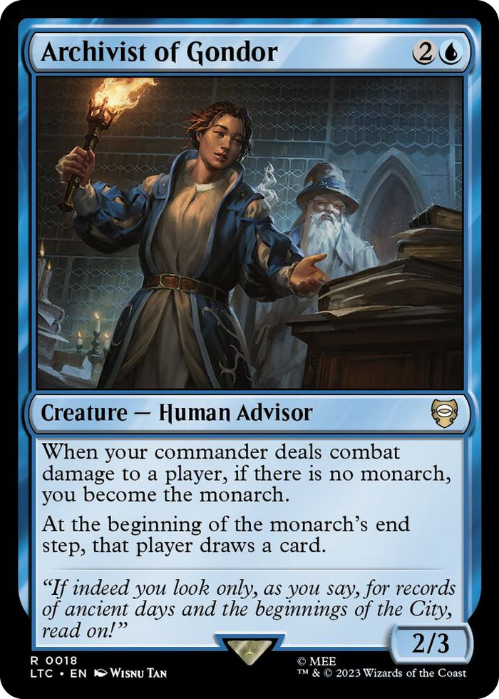 Archivist of Gondor #18 R - Commander: The Lord of the Rings: Tales of Middle-earth Pokemon card