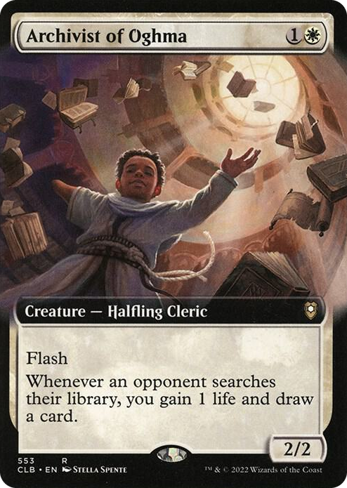 Archivist of Oghma (Extended Art) #553 R - Commander Legends: Battle for Baldur's Gate Pokemon card