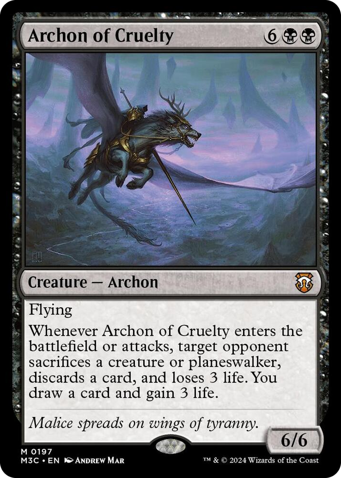 Archon of Cruelty (Ripple Foil) #197 M - Commander: Modern Horizons 3 Pokemon card