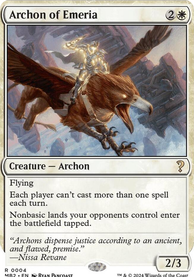 0004 Archon of Emeria (White Border) R Mystery Booster 2