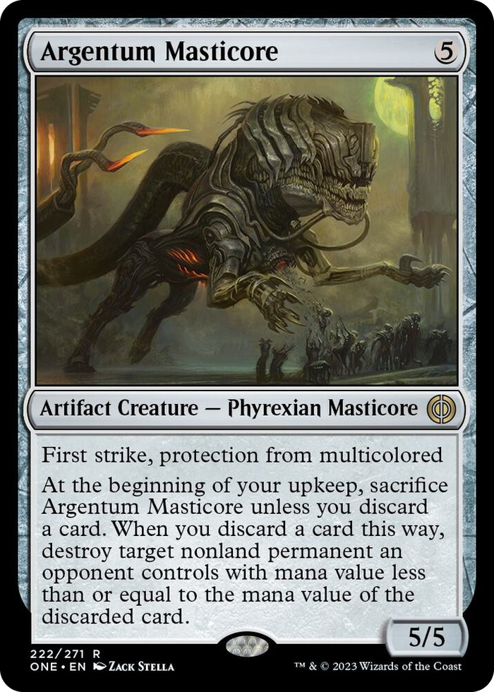 Argentum Masticore #222 R - Phyrexia: All Will Be One Pokemon card