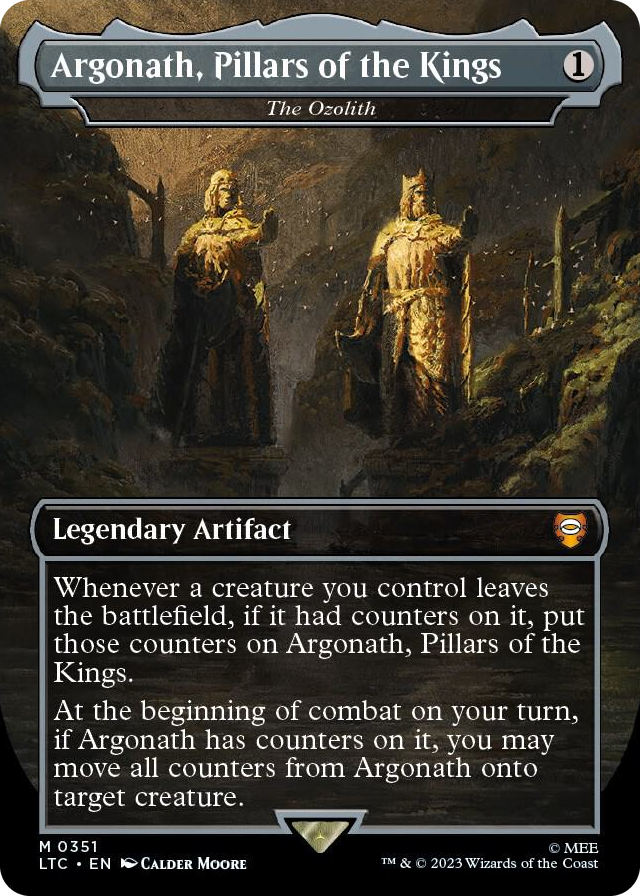 Argonath, Pillars of the Kings - The Ozolith (Borderless) #351 M - Commander: The Lord of the Rings: Tales of Middle-earth Pokemon card