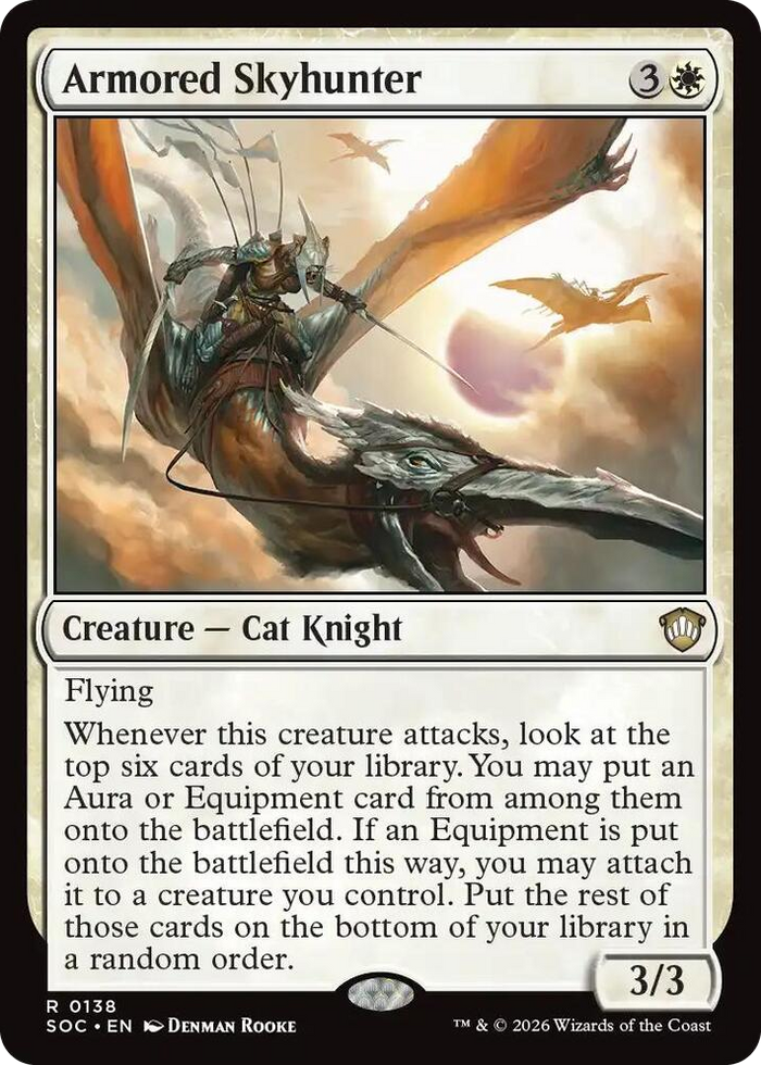 Armored Skyhunter #138 R - Commander: Secrets of Strixhaven Pokemon card