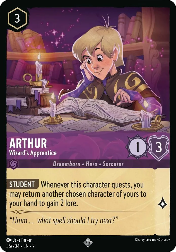 Arthur - Wizard's Apprentice #35 Super Rare - Rise of the Floodborn Pokemon card