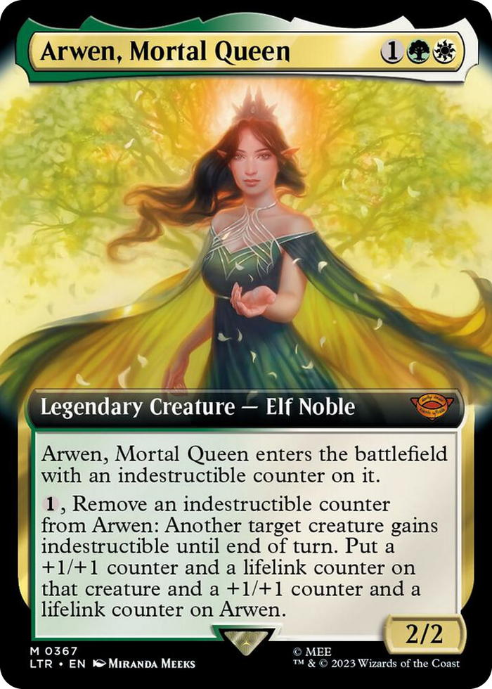 Arwen, Mortal Queen (Extended Art) #367 M - Universes Beyond: The Lord of the Rings: Tales of Middle-earth Pokemon card